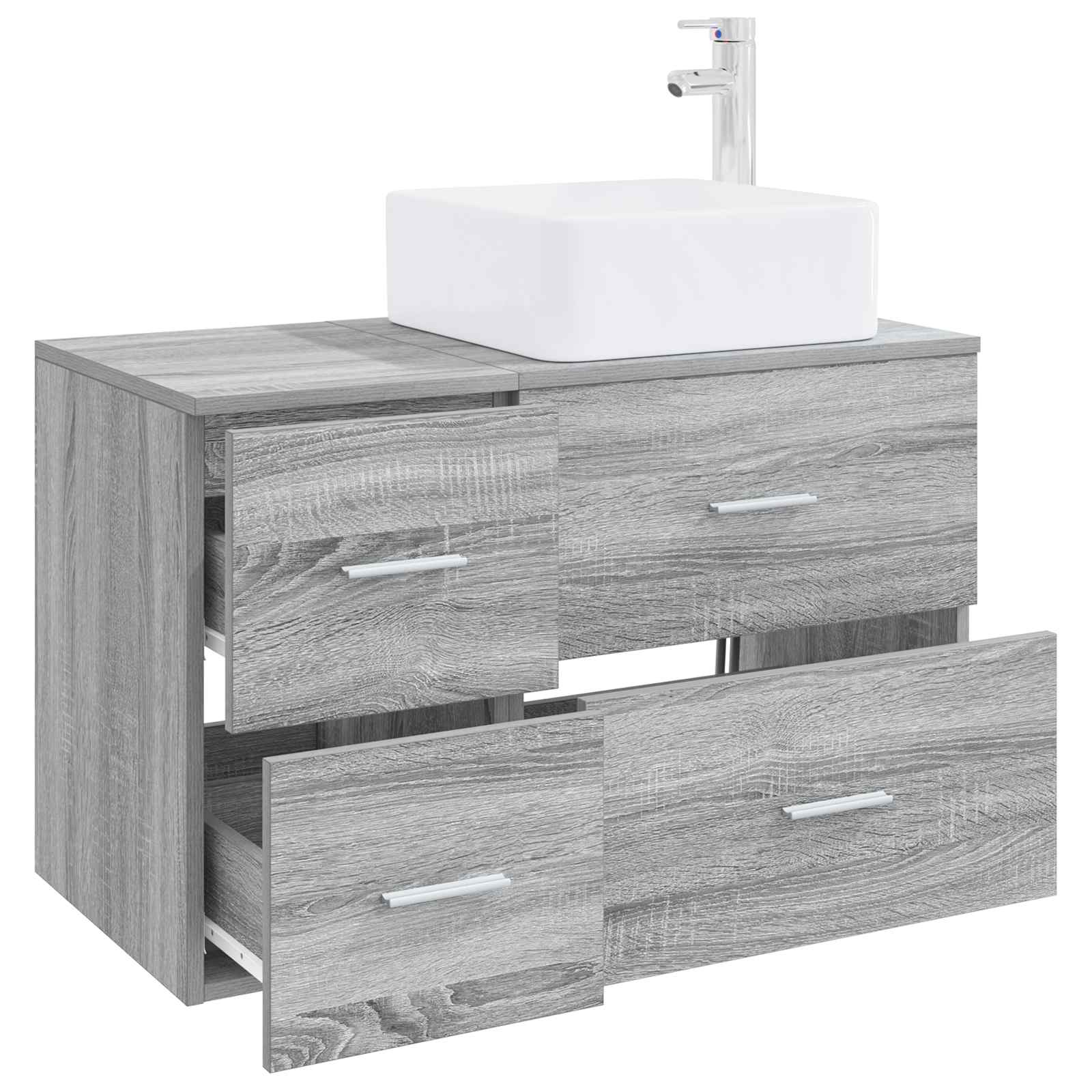 Ensemble de mobilier de salle de bain 2 pc Sonoma gris