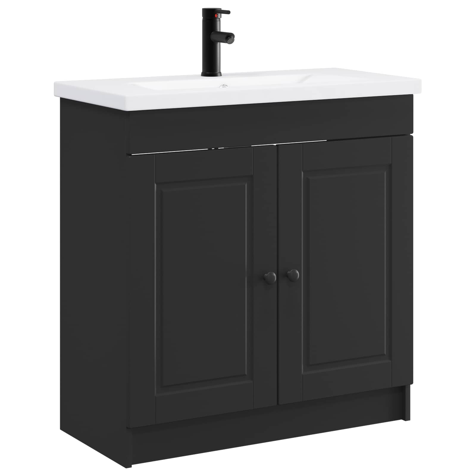 Ensemble de mobilier de salle de bain Noir 56 x 37,5 x 81 cm