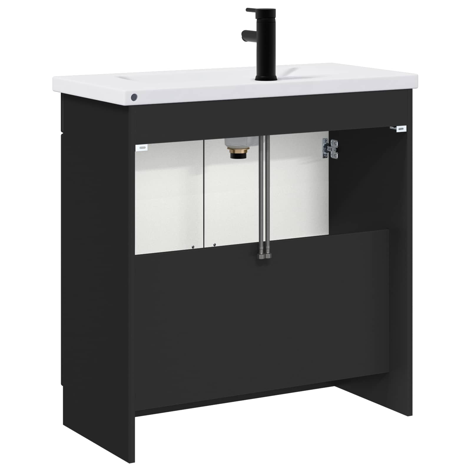 Ensemble de mobilier de salle de bain Noir 56 x 37,5 x 81 cm