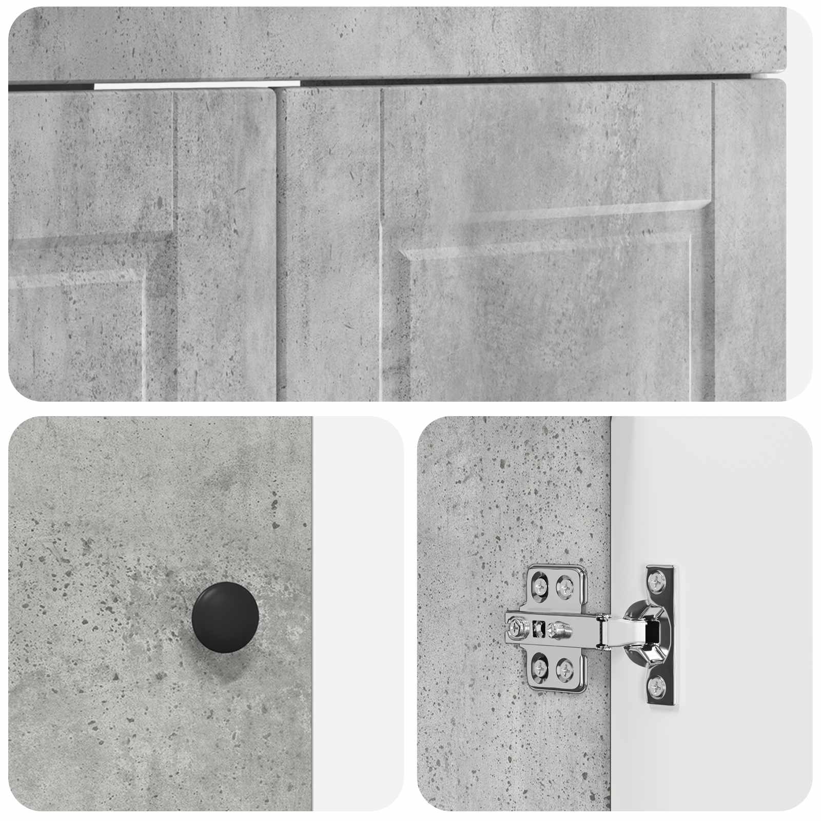 Ensemble de mobilier de salle de bain Gris béton