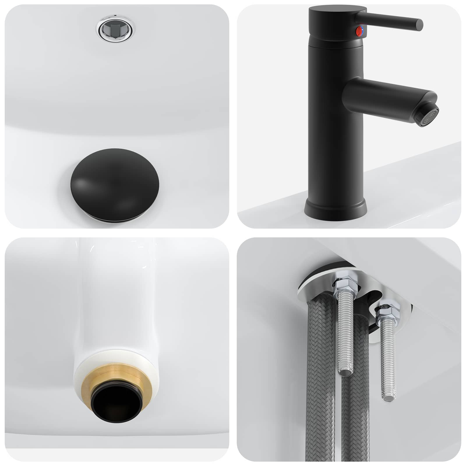 Ensemble de mobilier de salle de bain Noir 56 x 37,5 x 81 cm - XIOS