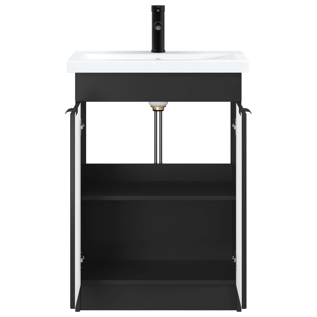 Ensemble de mobilier de salle de bain Noir 56 x 37,5 x 81 cm