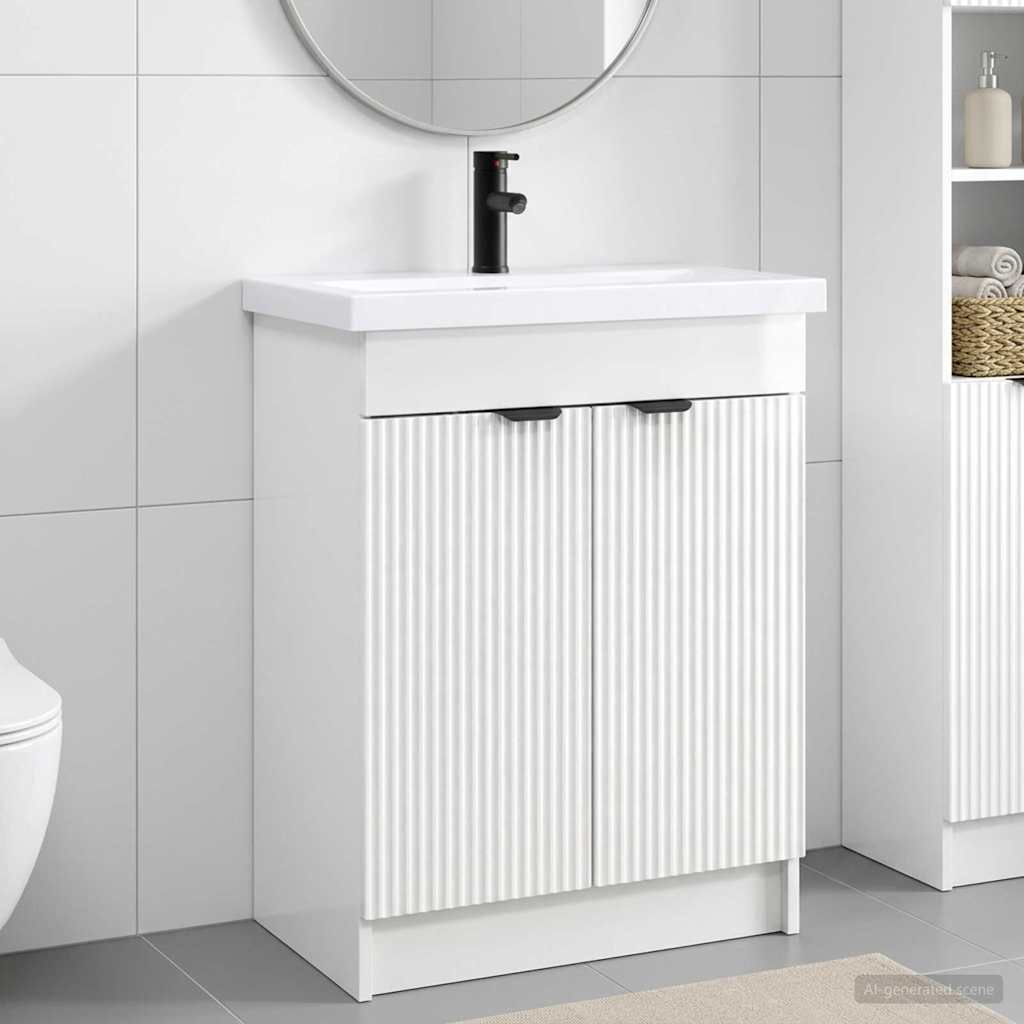 Ensemble de mobilier de salle de bain Blanc brillant