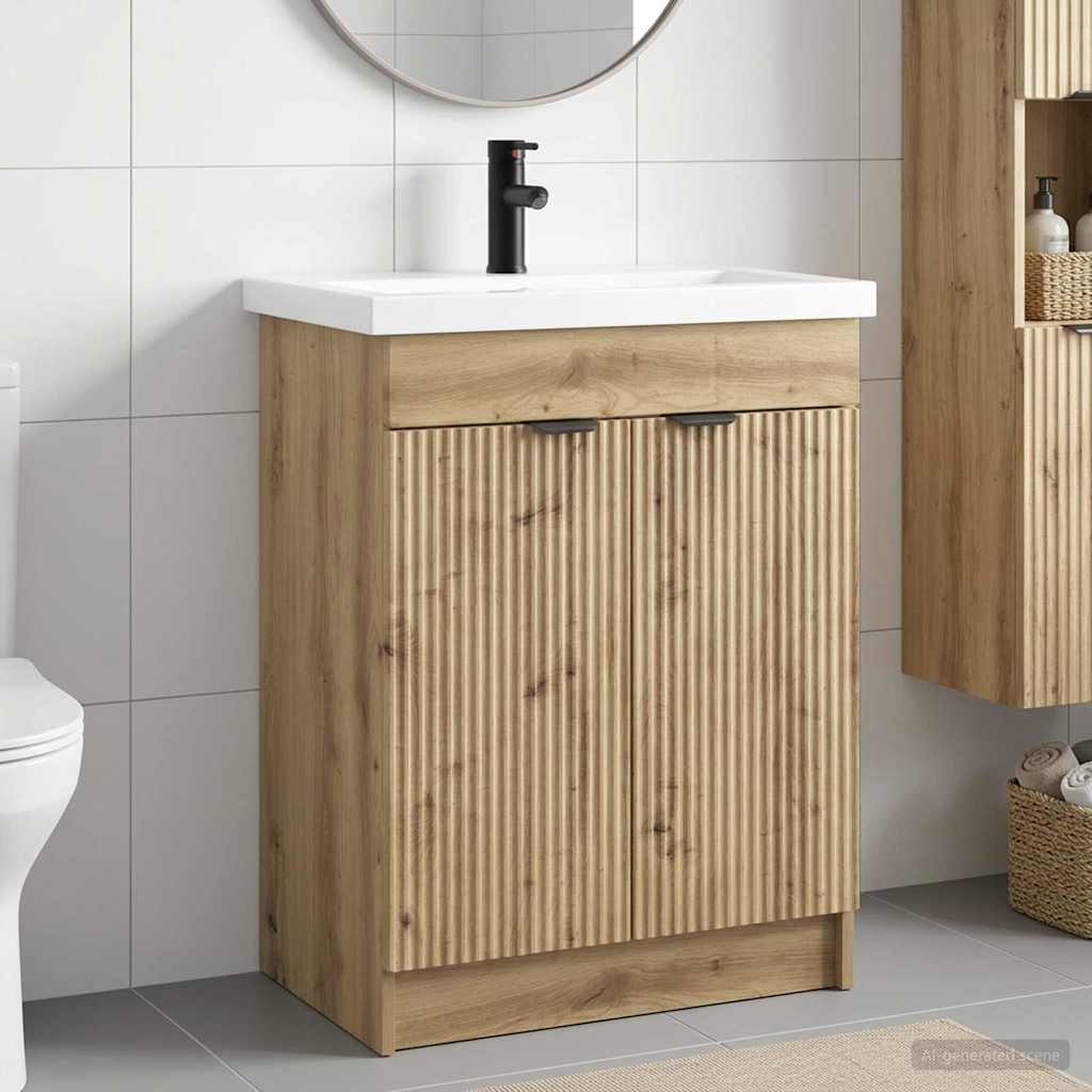 Ensemble de mobilier de salle de bain Chêne artisanal - XIOS