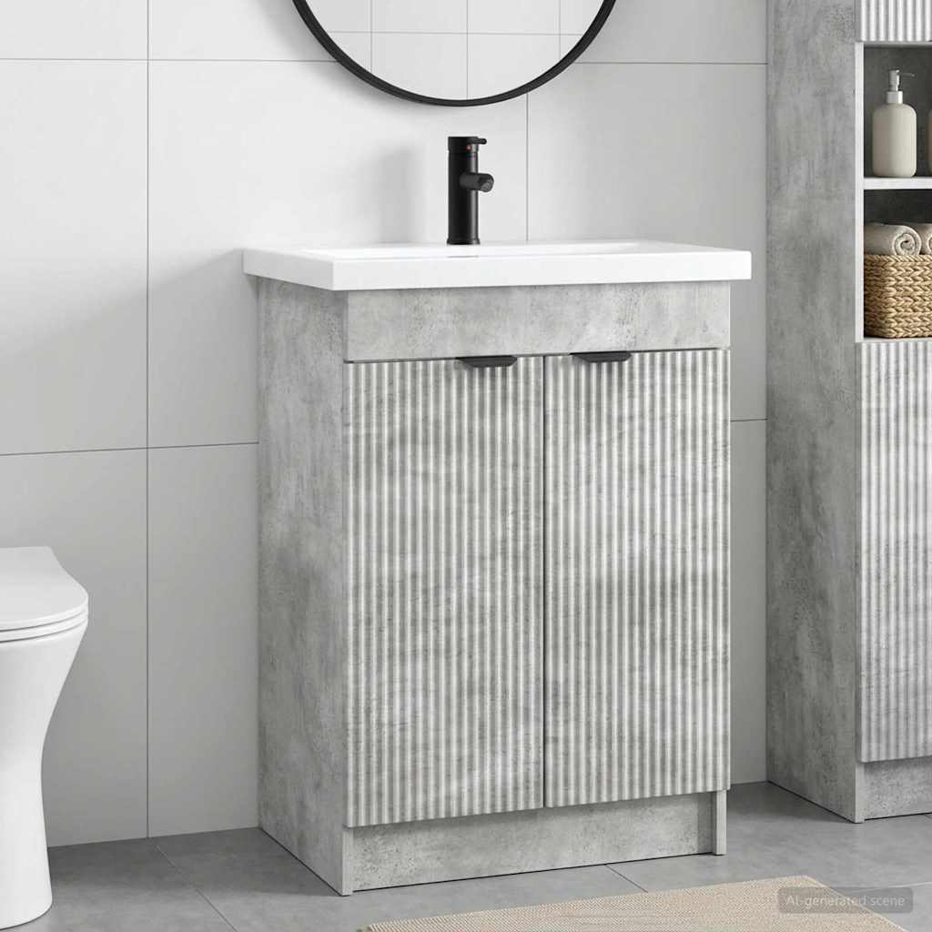 Ensemble de mobilier de salle de bain Gris béton