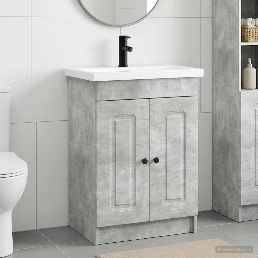 Ensemble de mobilier de salle de bain Gris béton