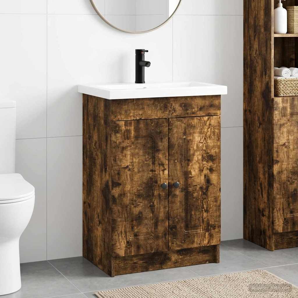 Ensemble de mobilier de salle de bain Chêne fumé