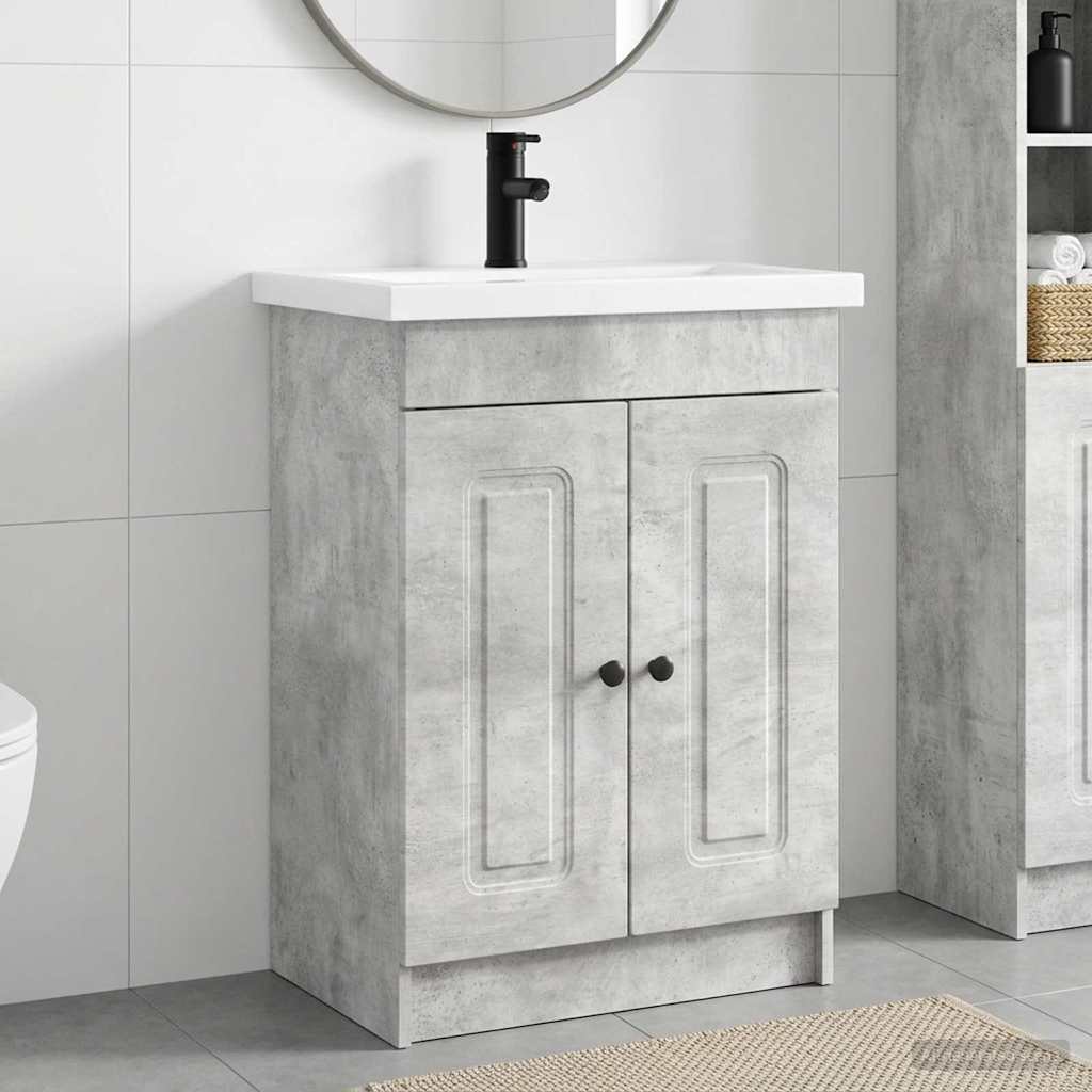 Ensemble de mobilier de salle de bain Gris béton
