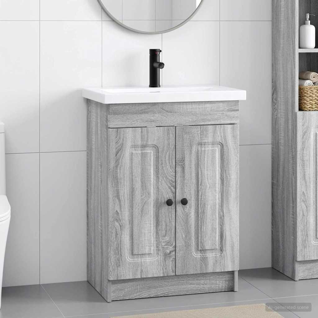 Ensemble de mobilier de salle de bain Sonoma gris