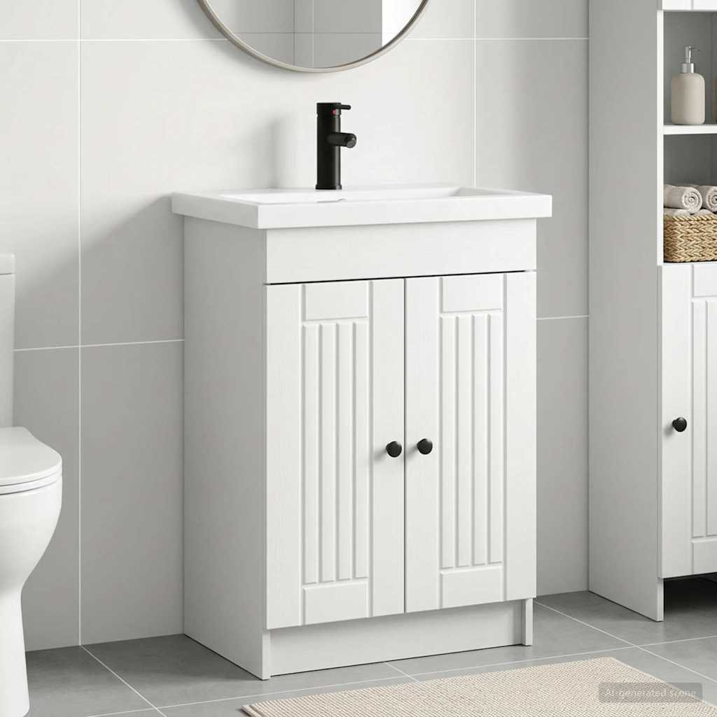 Ensemble de mobilier de salle de bain Blanc 56 x 37,5 x 81 cm - XIOS