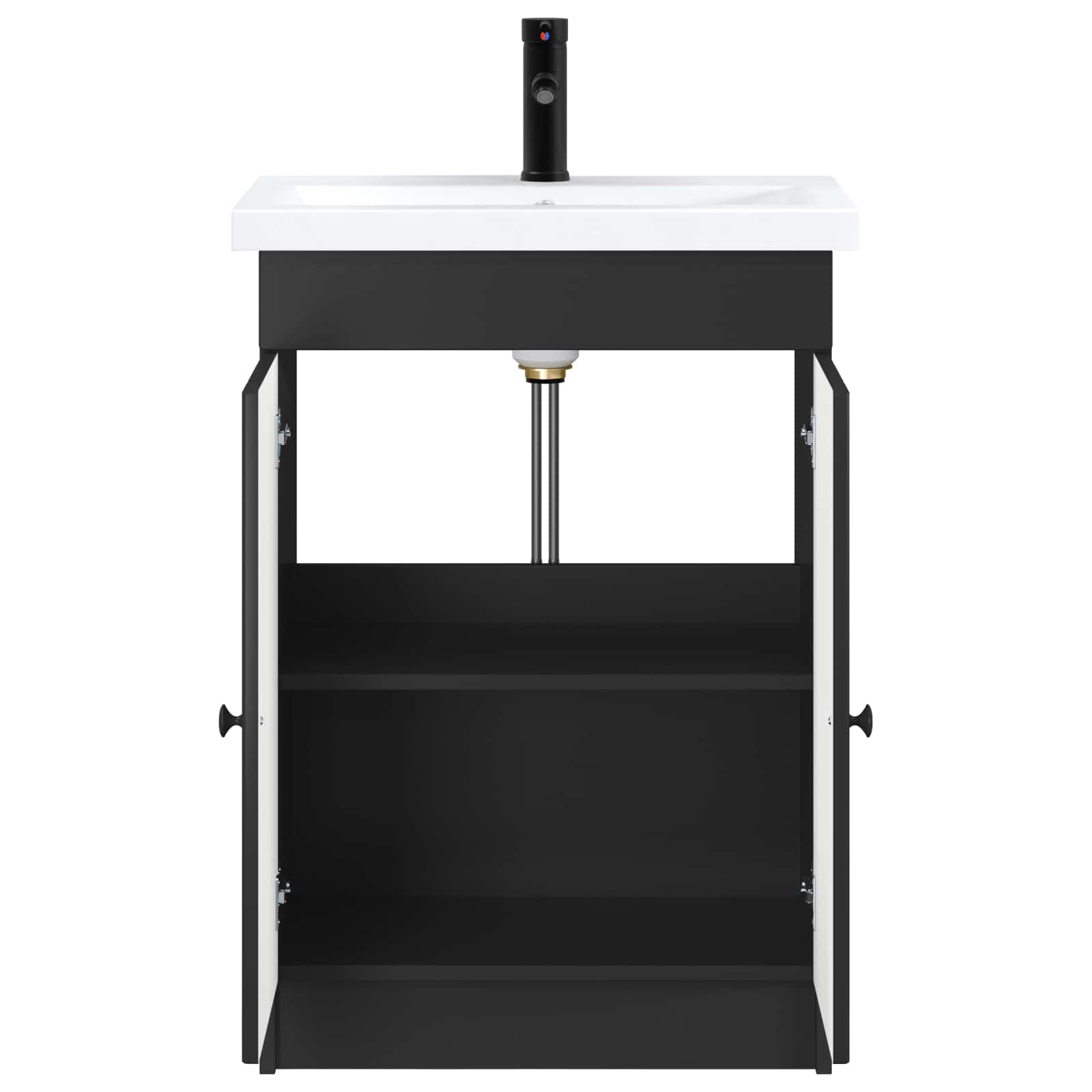 Ensemble de mobilier de salle de bain Noir 56 x 37,5 x 81 cm