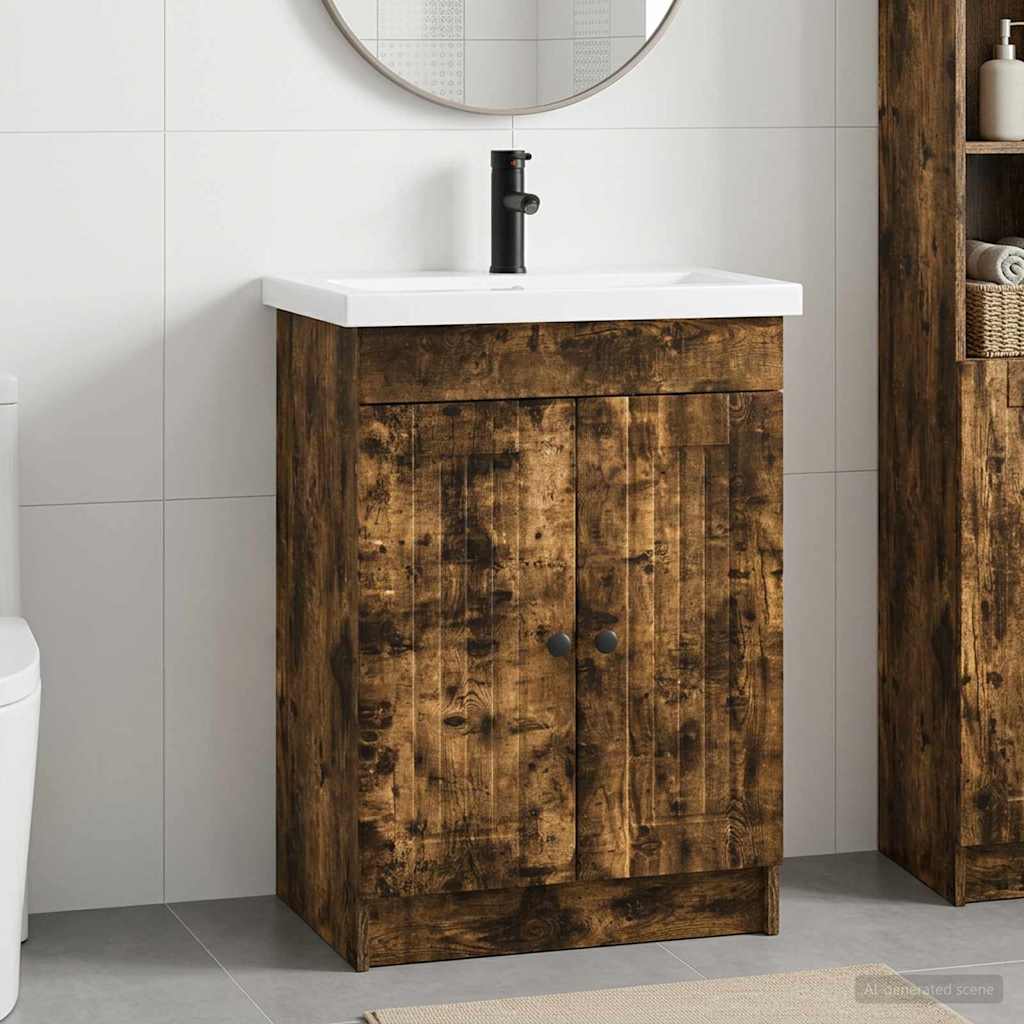 Ensemble de mobilier de salle de bain Chêne fumé