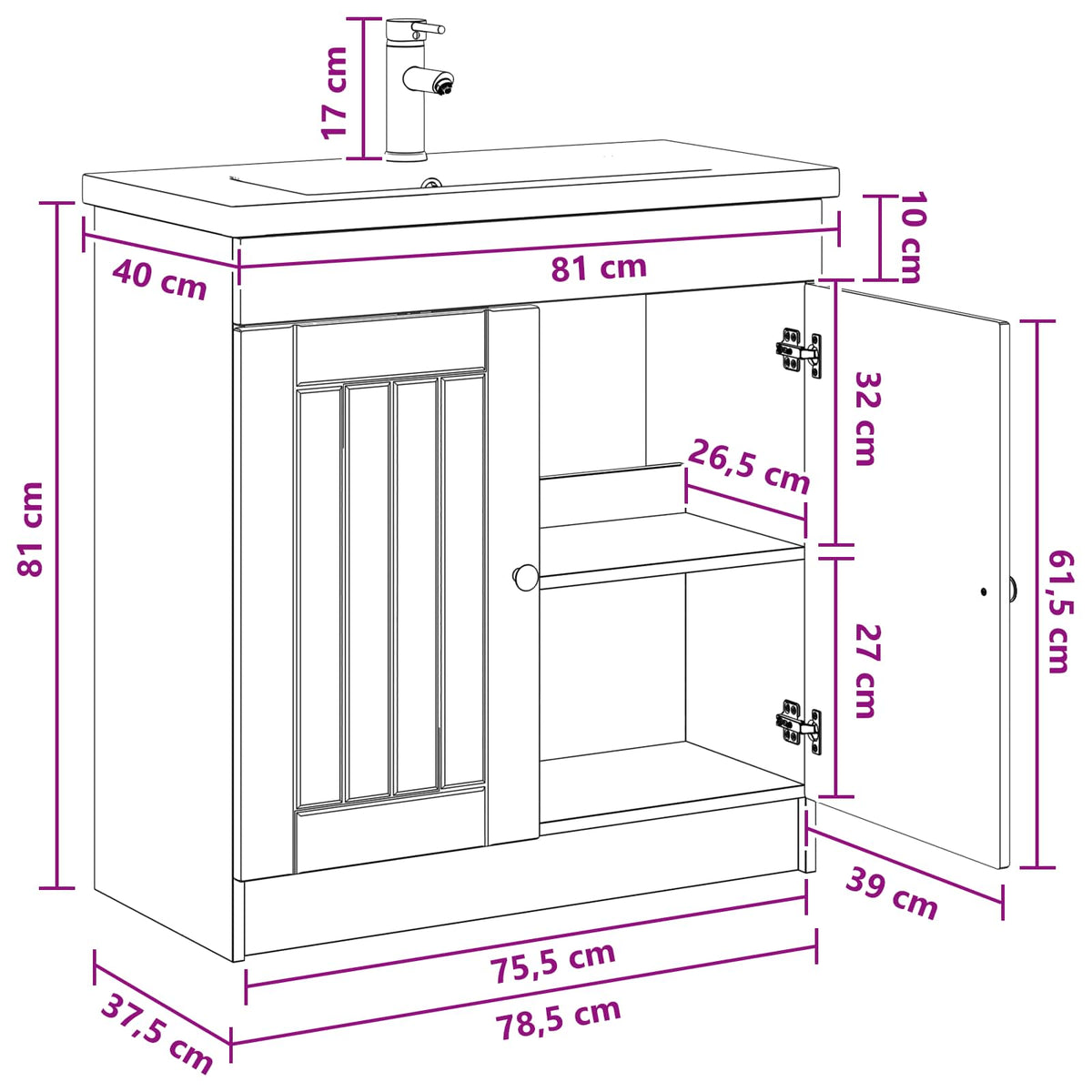 Ensemble de mobilier de salle de bain Chêne Sonoma