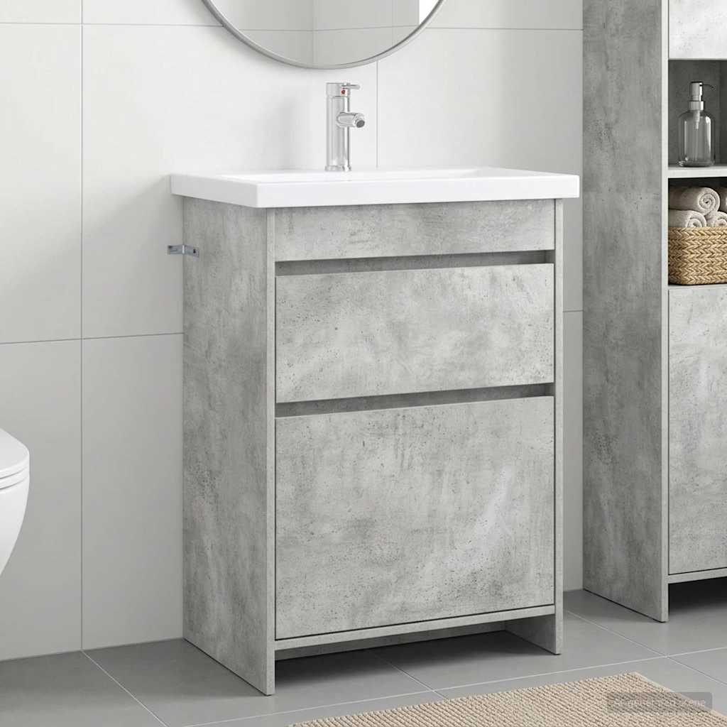 Ensemble de mobilier de salle de bain Gris béton - XIOS