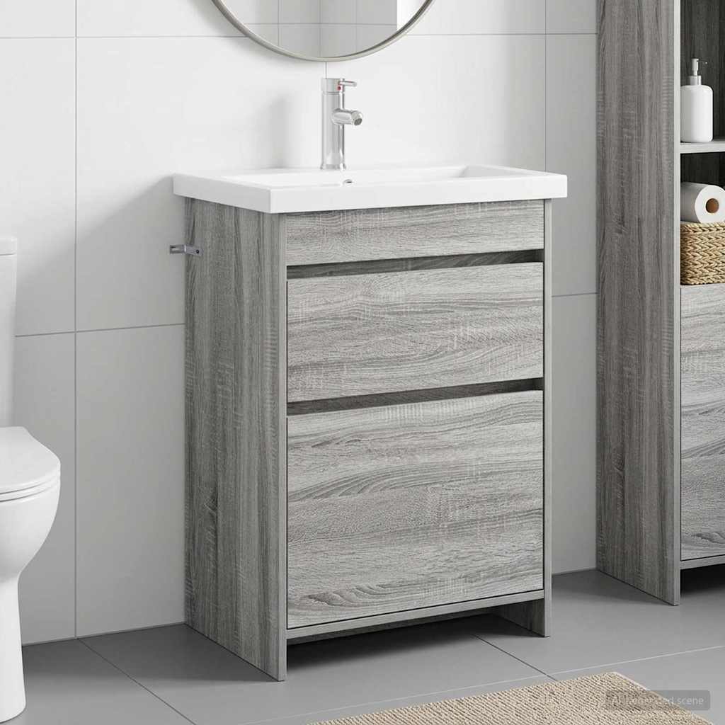 Ensemble de mobilier de salle de bain Sonoma gris