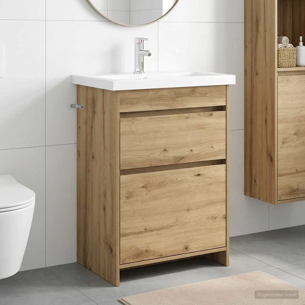 Ensemble de mobilier de salle de bain Chêne artisanal - XIOS