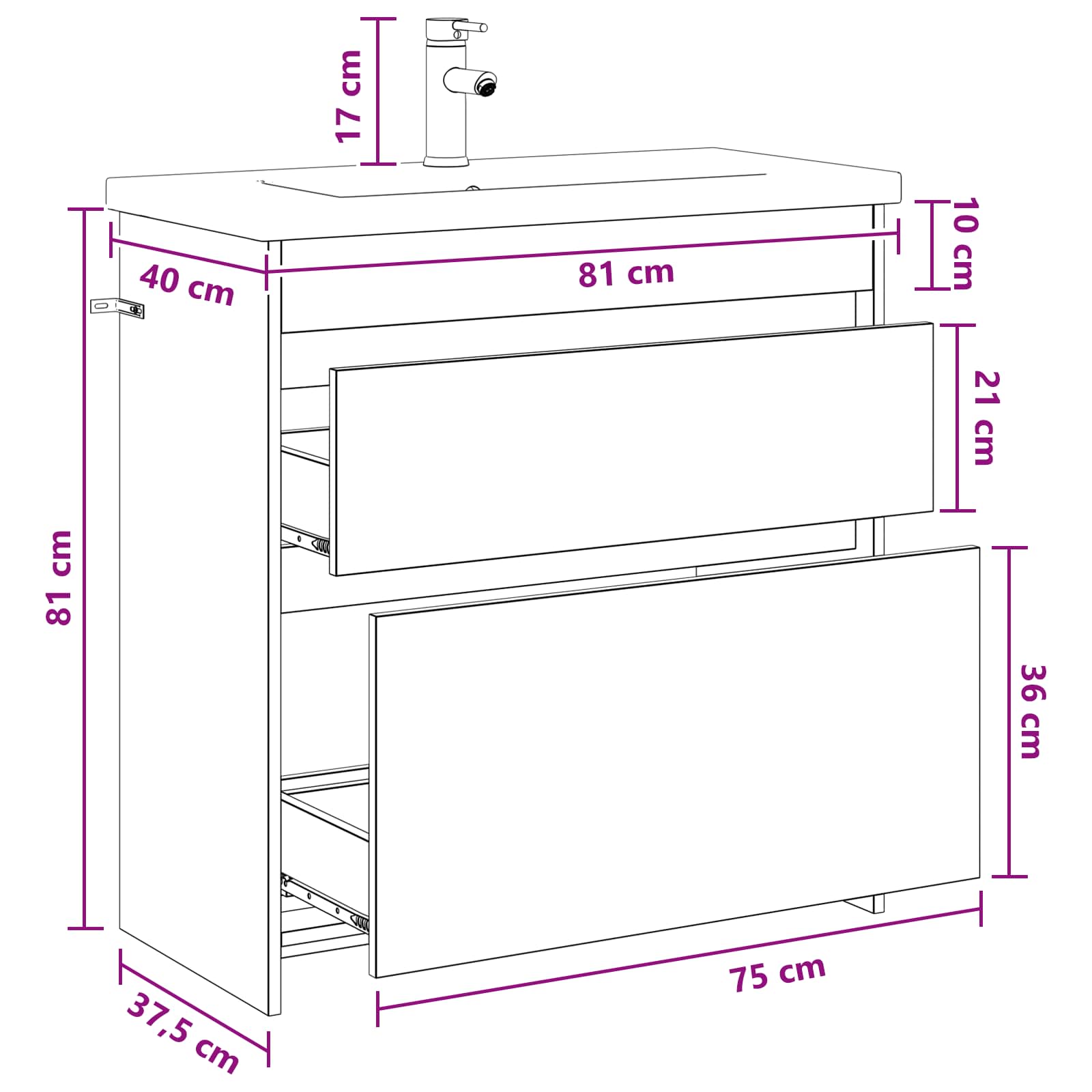 Ensemble de mobilier de salle de bain Bois ancien