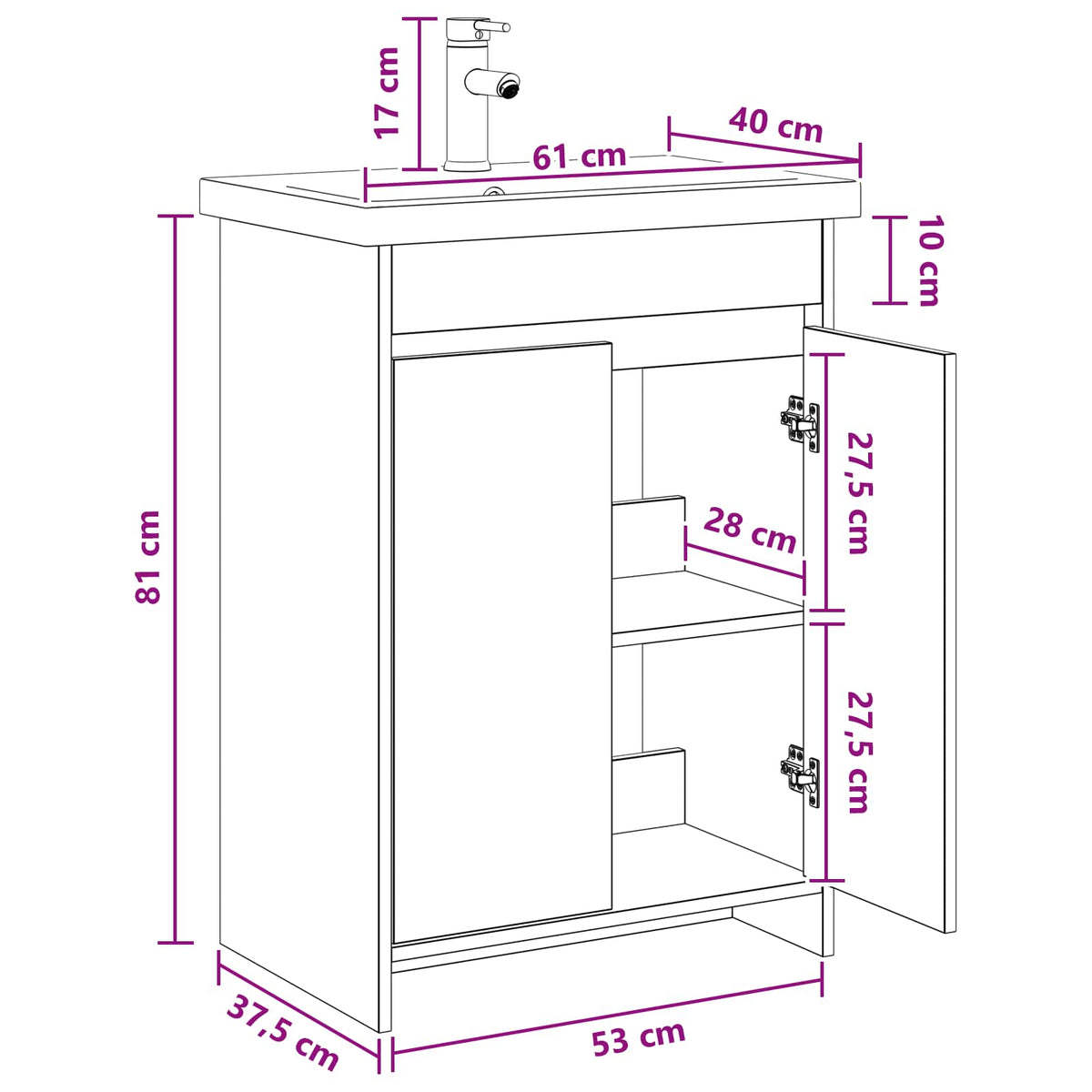 Ensemble de mobilier de salle de bain Bois ancien
