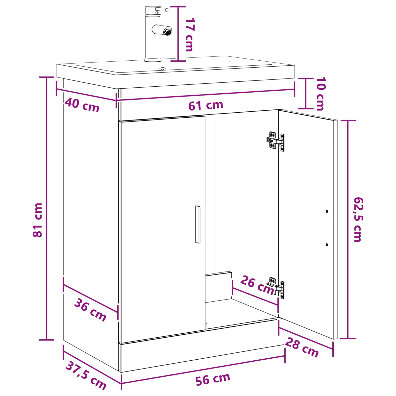 Ensemble de mobilier de salle de bain Gris béton