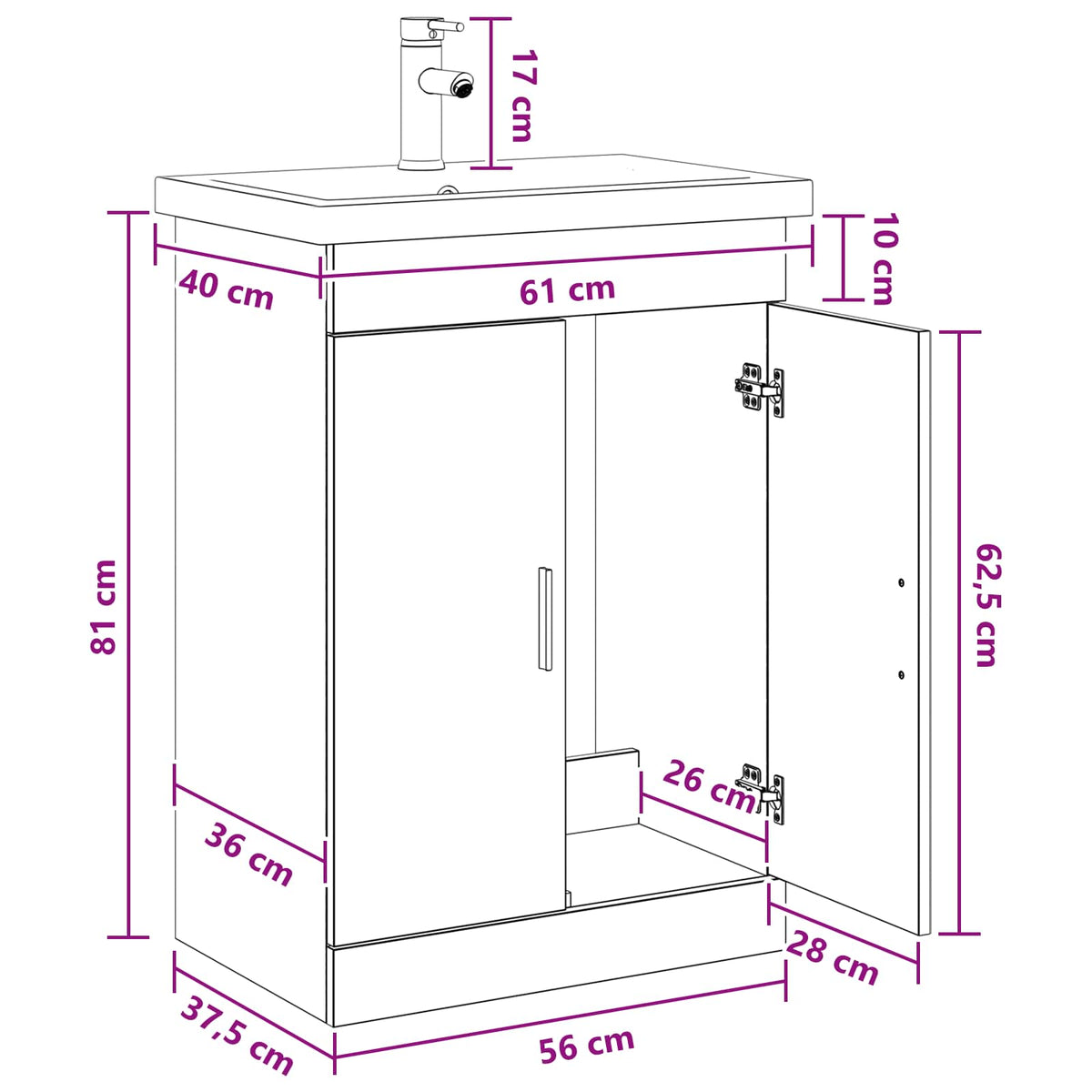 Ensemble de mobilier de salle de bain Bois ancien