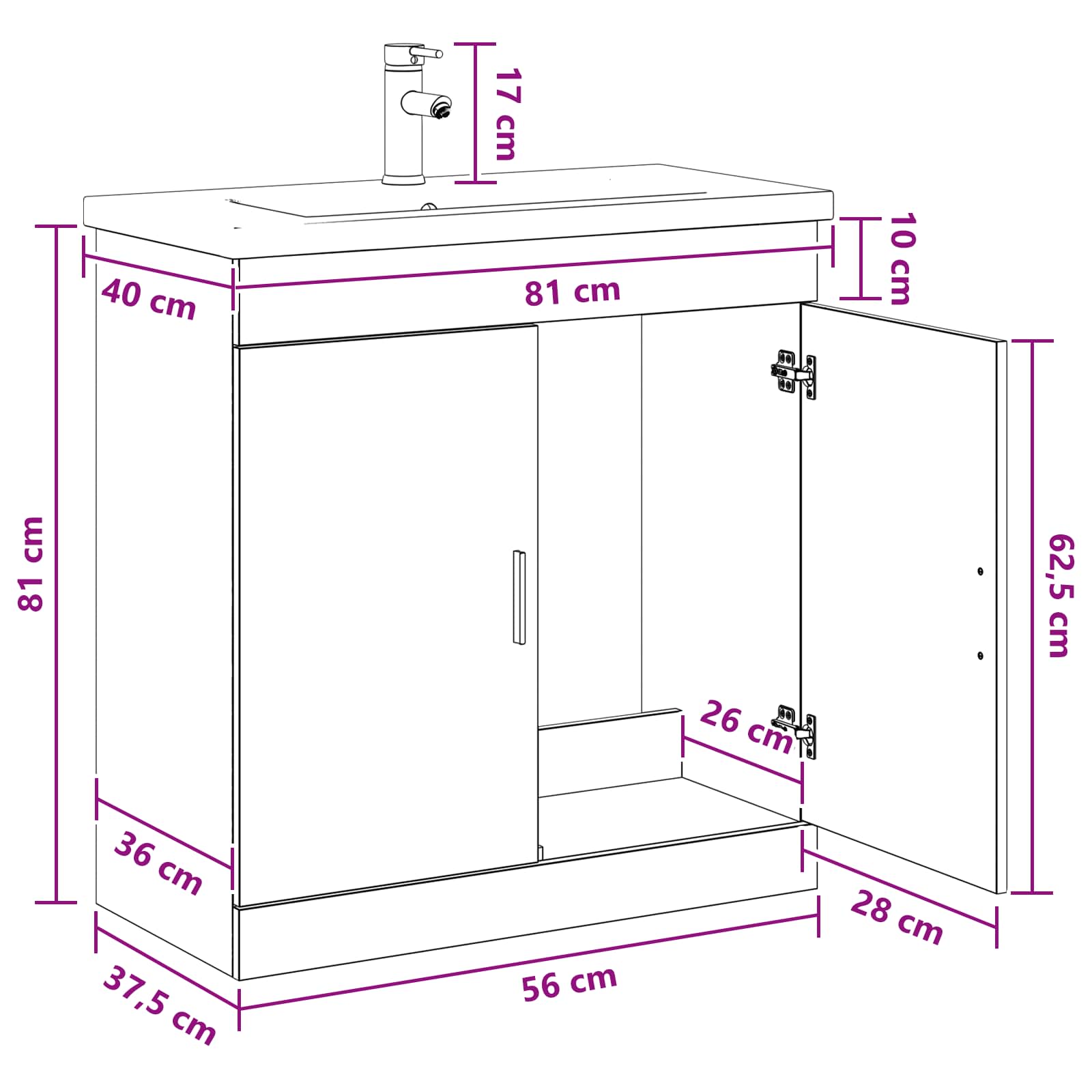 Ensemble de mobilier de salle de bain Gris béton