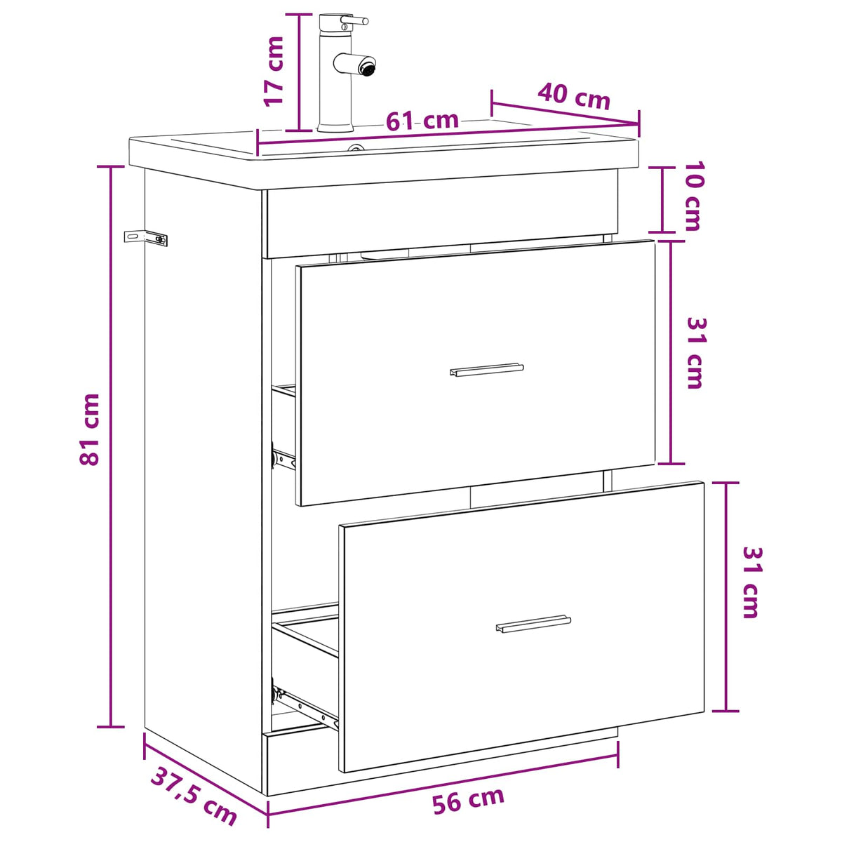 Ensemble de mobilier de salle de bain Bois ancien
