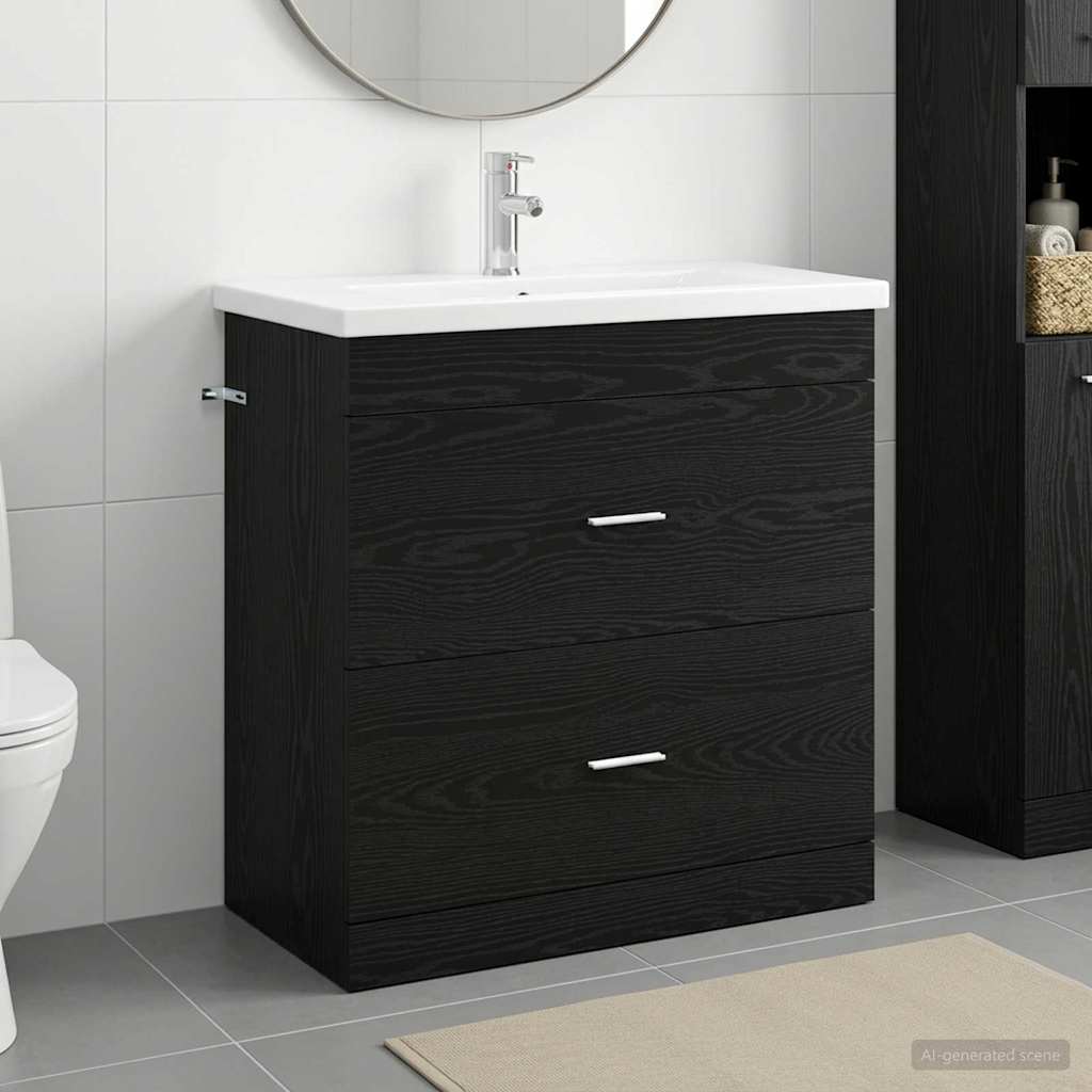 Ensemble de mobilier de salle de bain Chêne noir