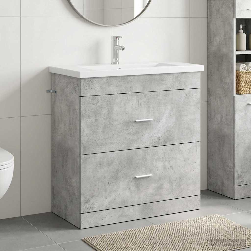 Ensemble de mobilier de salle de bain Gris béton