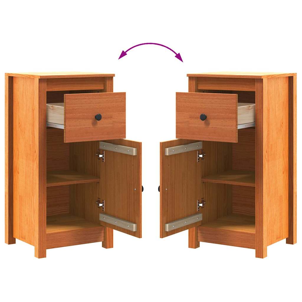 Buffet avec tiroir 2 pcs Brun cire 39 x 34,5 x 80 cm Pin massif - XIOS