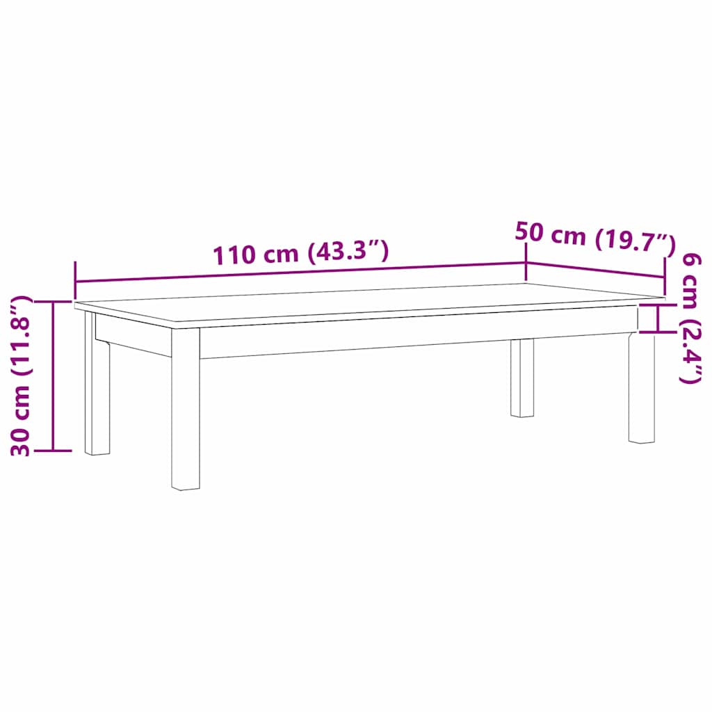 Table basse Max Marron 110 x 50 x 30 cm Pin massif - XIOS