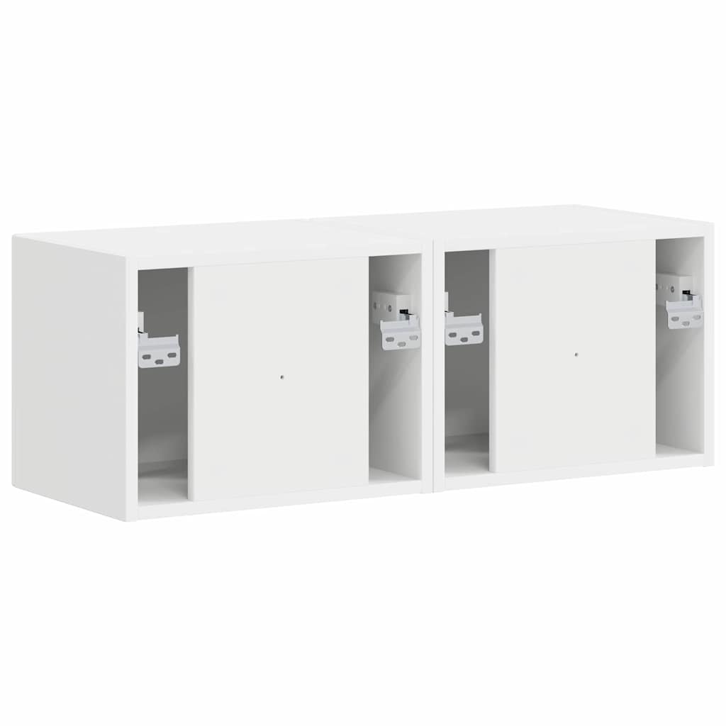 Meuble TV mural 2 pcs Blanc 39 x 31 x 29,5 cm Bois d'ingénierie - XIOS