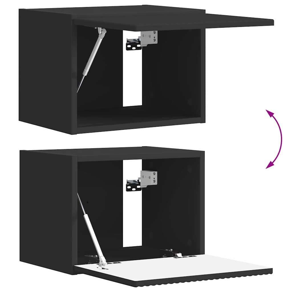 Meuble TV mural Noir 39 x 31 x 29,5 cm Bois d'ingénierie - XIOS