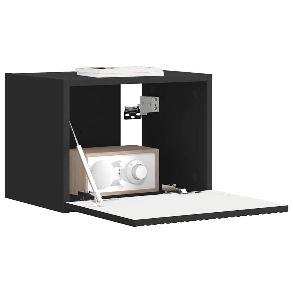 Meuble TV mural Noir 39 x 31 x 29,5 cm Bois d'ingénierie - XIOS