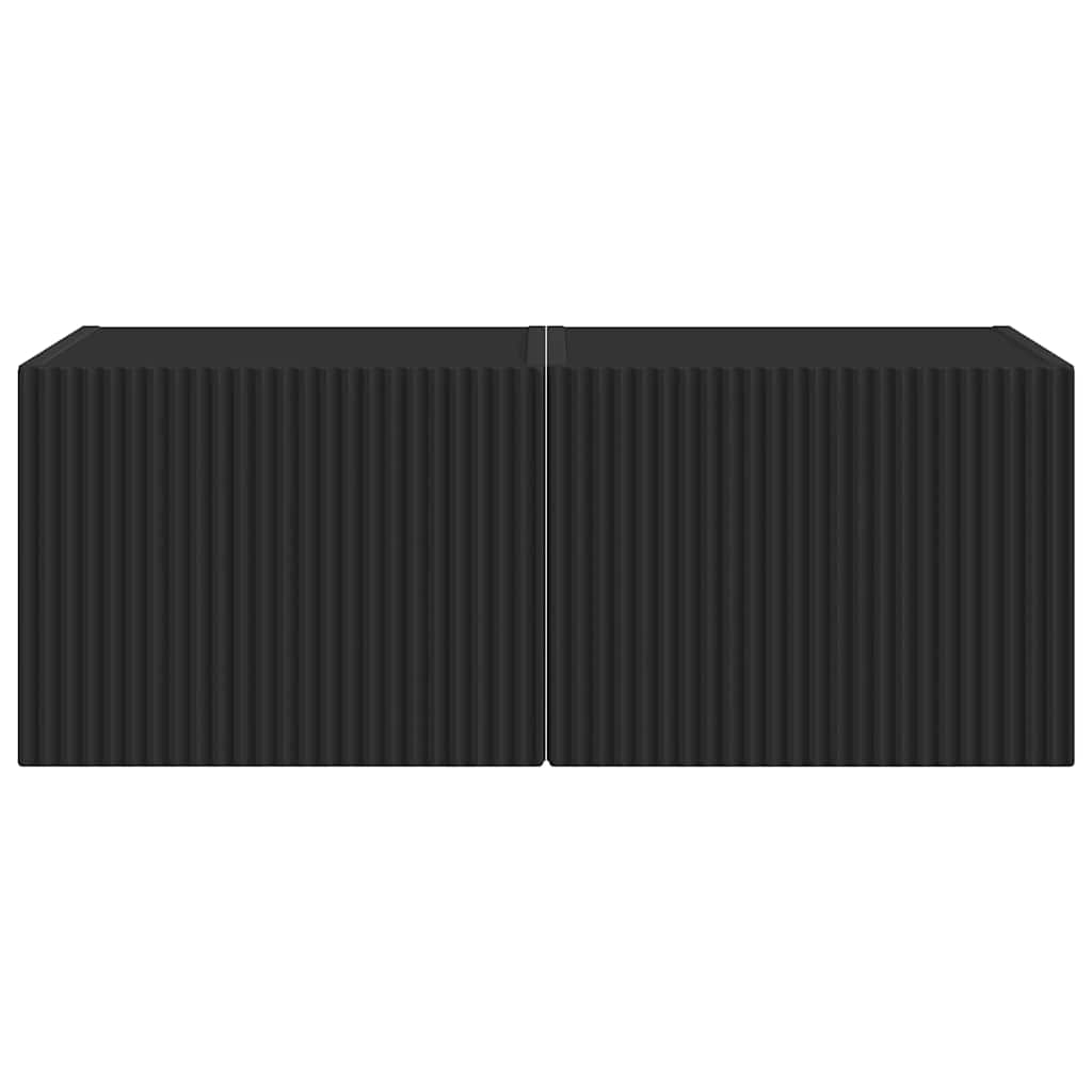 Meuble TV mural 2 pcs Noir 39 x 31 x 29,5 cm Bois d'ingénierie - XIOS
