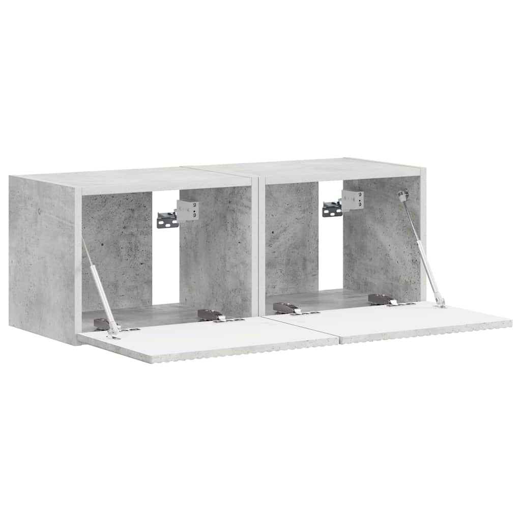 Meuble TV mural 2 pcs Béton 39 x 31 x 29,5 cm Bois d'ingénierie - XIOS