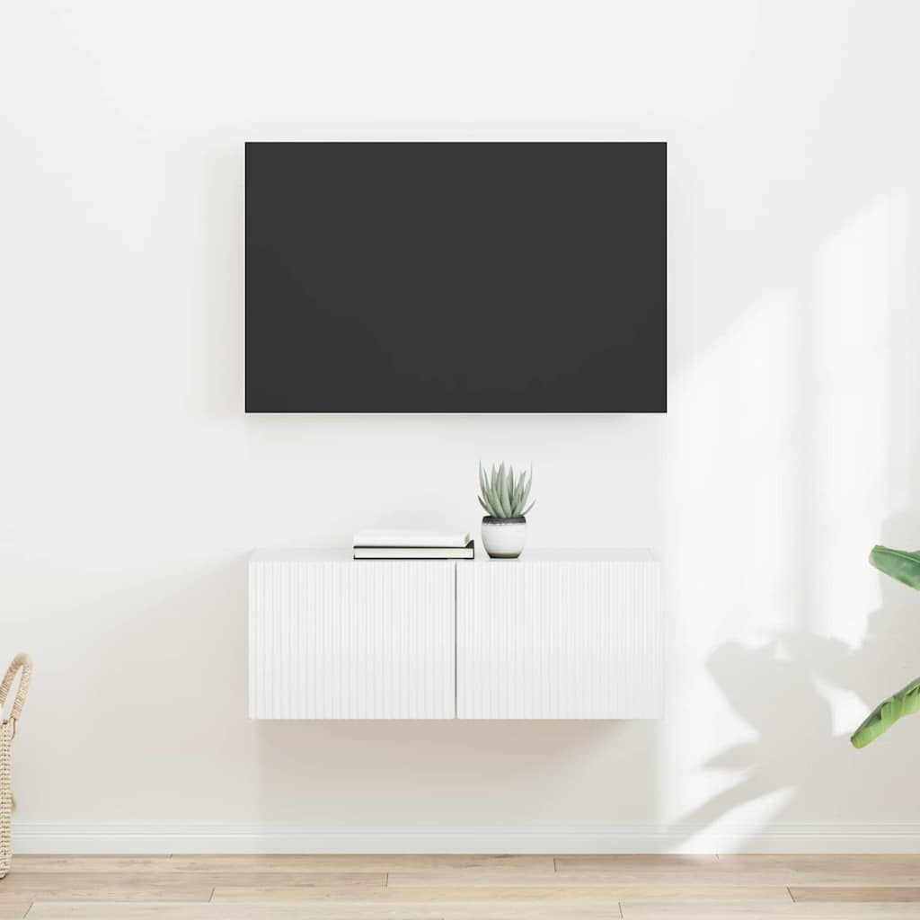 Meuble TV mural 2 pcs Blanc Brillant 39 x 31 x 29,5 cm - XIOS
