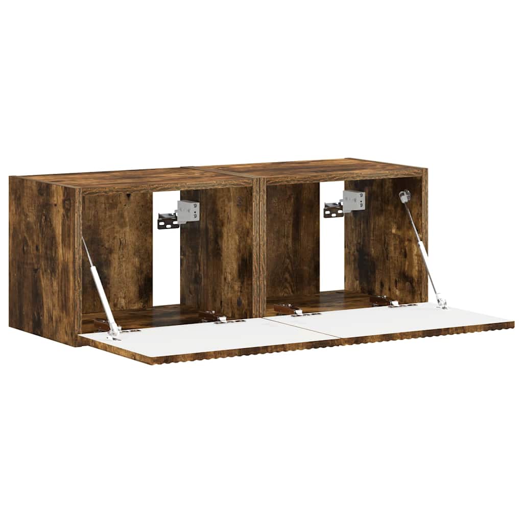 Meuble TV mural 2 pcs Chêne fumé 39 x 31 x 29,5 cm - XIOS
