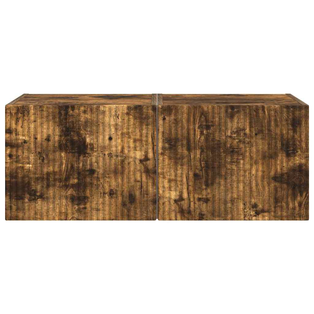 Meuble TV mural 2 pcs Chêne fumé 39 x 31 x 29,5 cm - XIOS