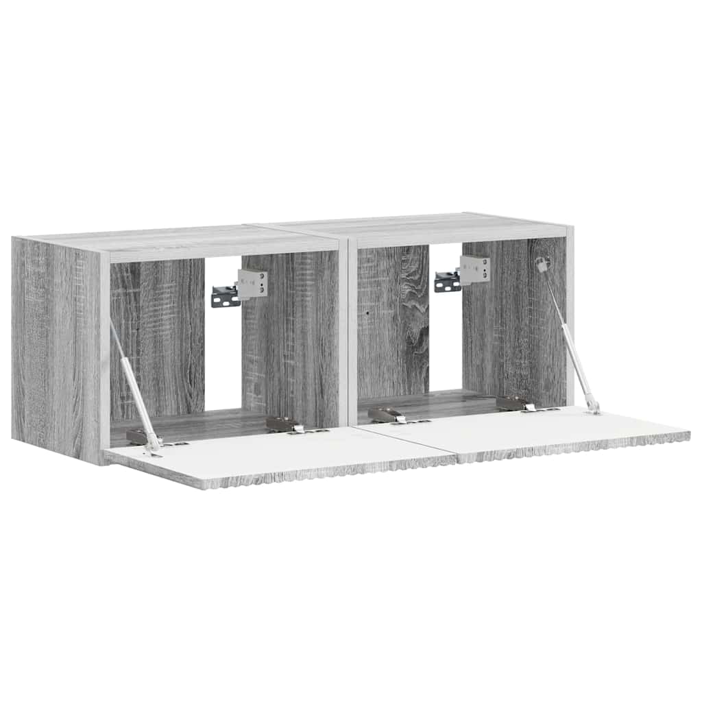 Meuble TV mural 2 pcs Gris Sonoma 39 x 31 x 29,5 cm - XIOS