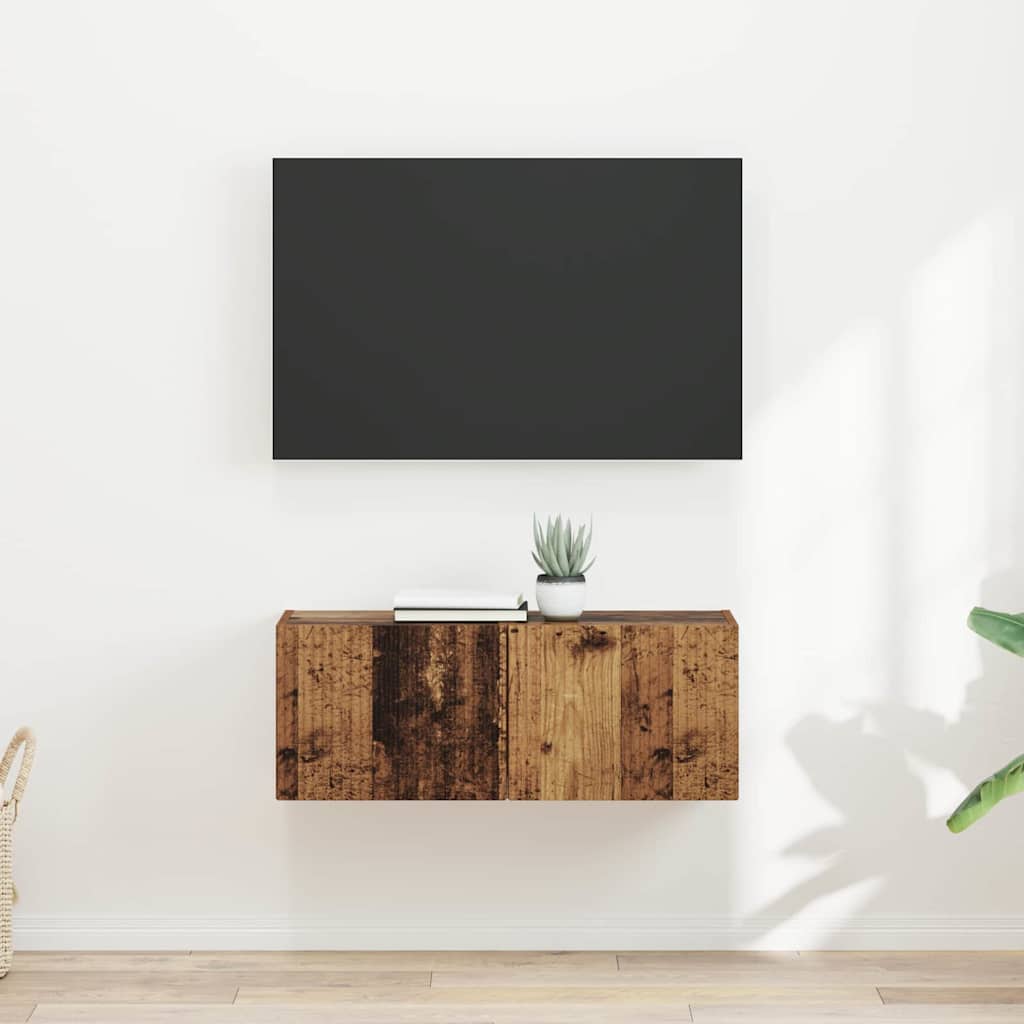 Meuble TV mural 2 pcs Bois Ancien 39 x 31 x 29,5 cm - XIOS