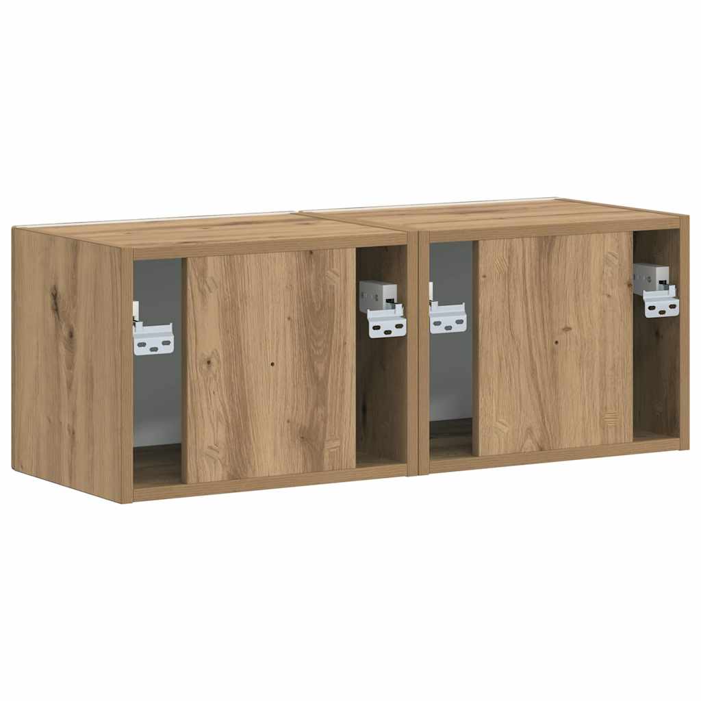 Meuble TV mural 2 pcs Chêne artisan 39 x 31 x 29,5 cm - XIOS
