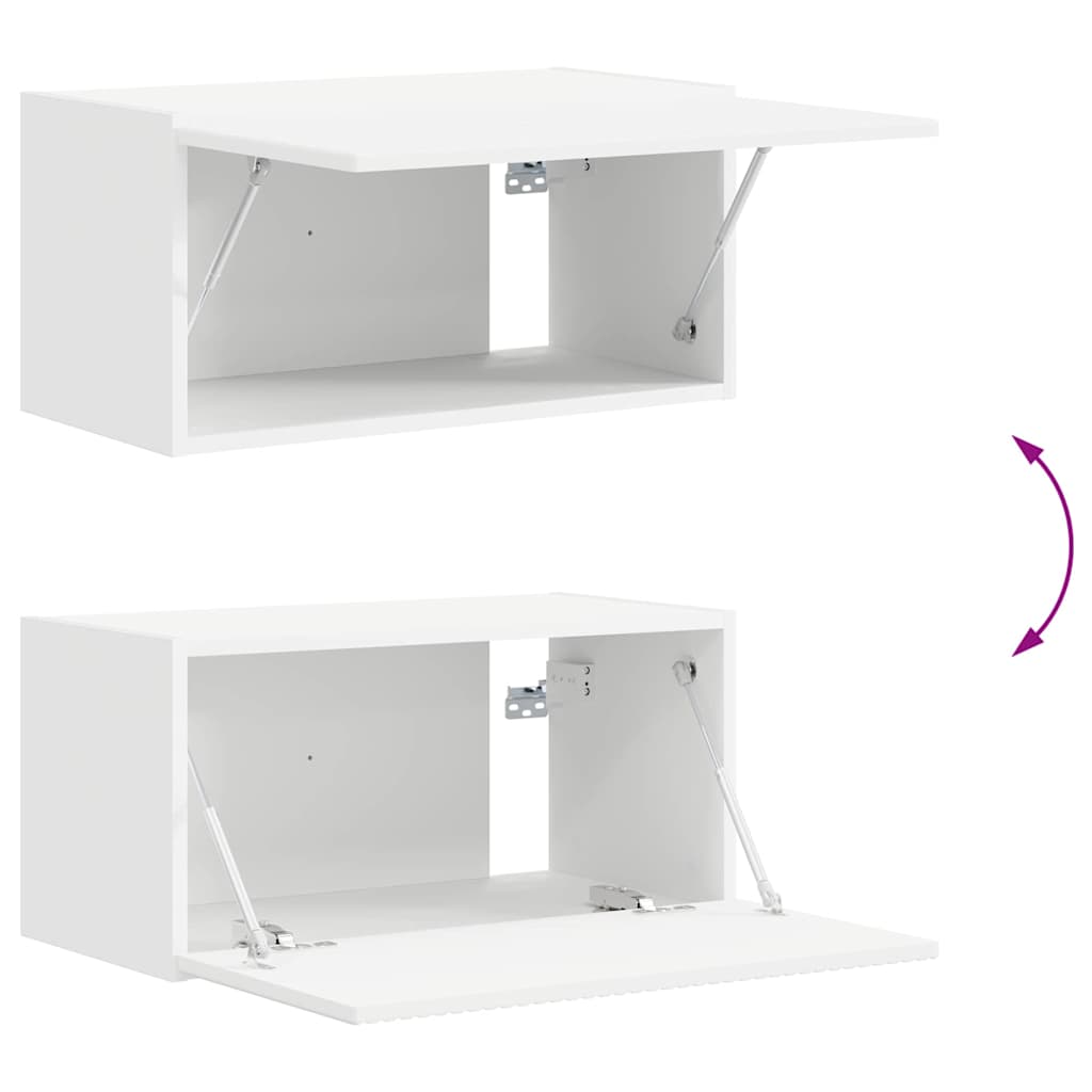 Meuble TV mural 60 x 31 x 29,5 cm Blanc Bois d'ingénierie - XIOS