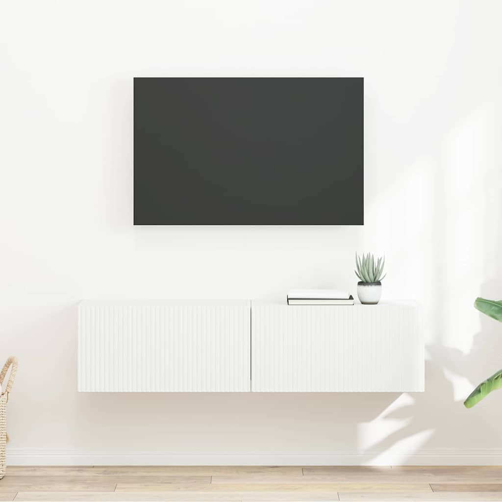 Meuble TV mural 2 pcs Blanc 60 x 31 x 29,5 cm Bois d'ingénierie - XIOS