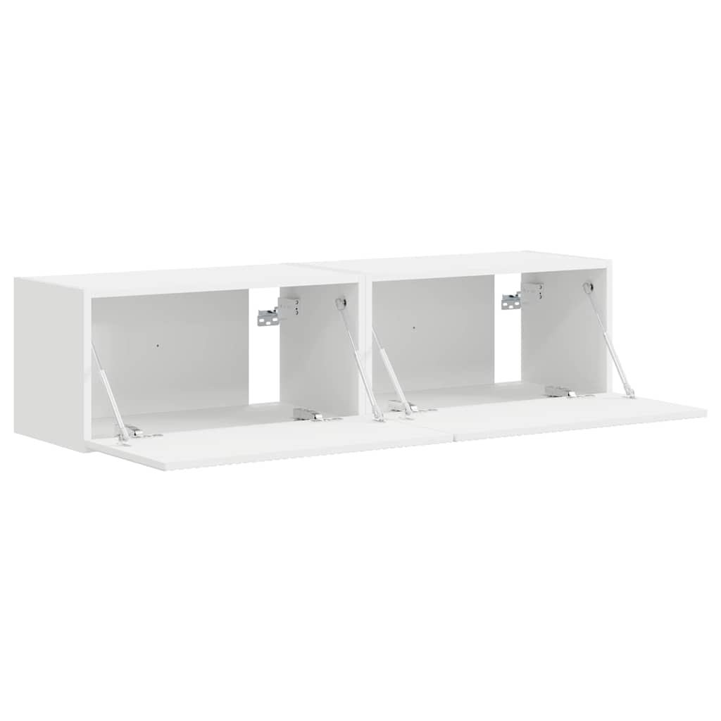 Meuble TV mural 2 pcs Blanc 60 x 31 x 29,5 cm Bois d'ingénierie - XIOS