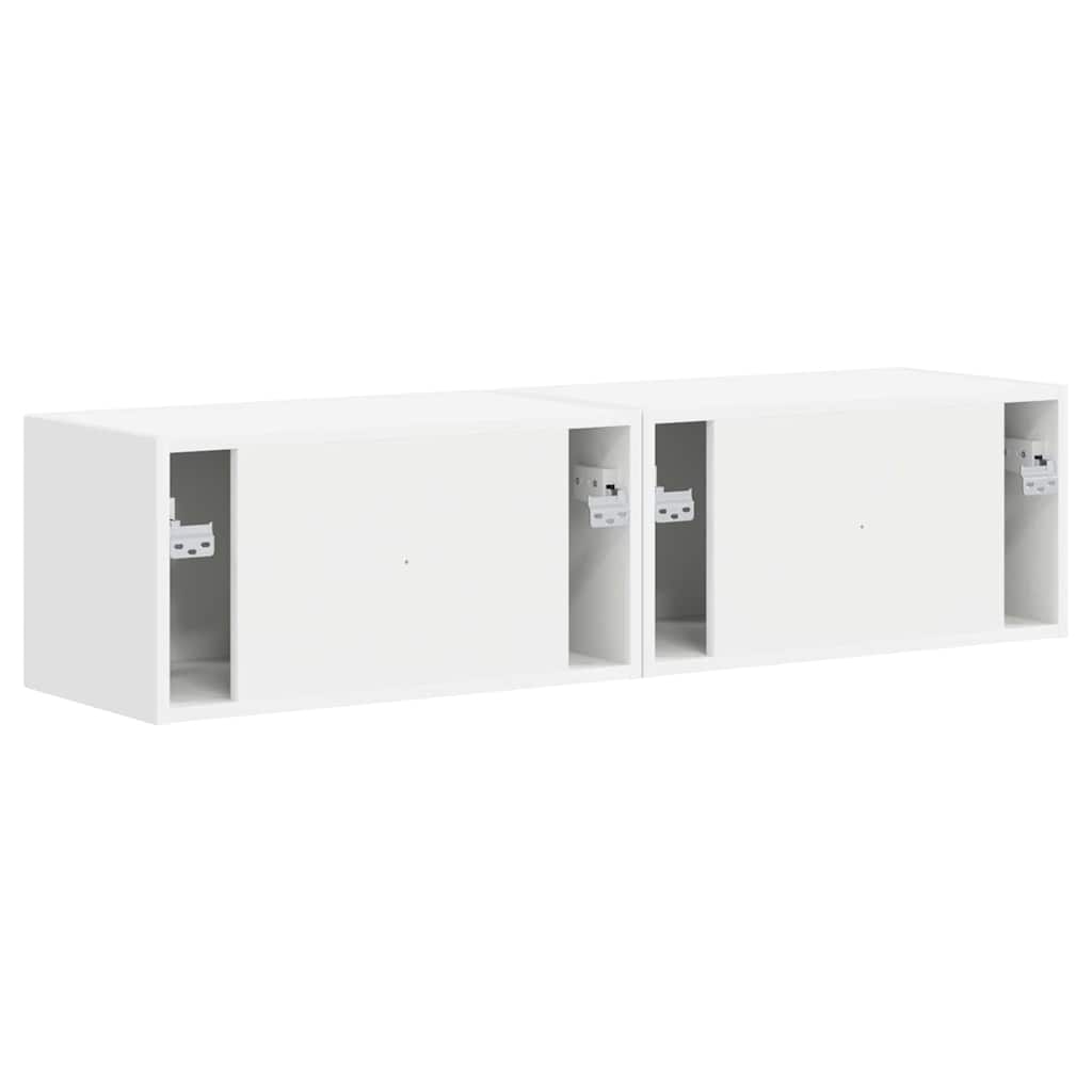 Meuble TV mural 2 pcs Blanc 60 x 31 x 29,5 cm Bois d'ingénierie - XIOS