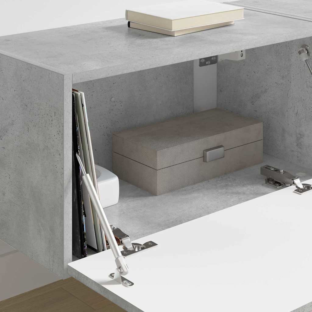 Meuble TV mural 2 pcs Béton 60 x 31 x 29,5 cm Bois d'ingénierie - XIOS