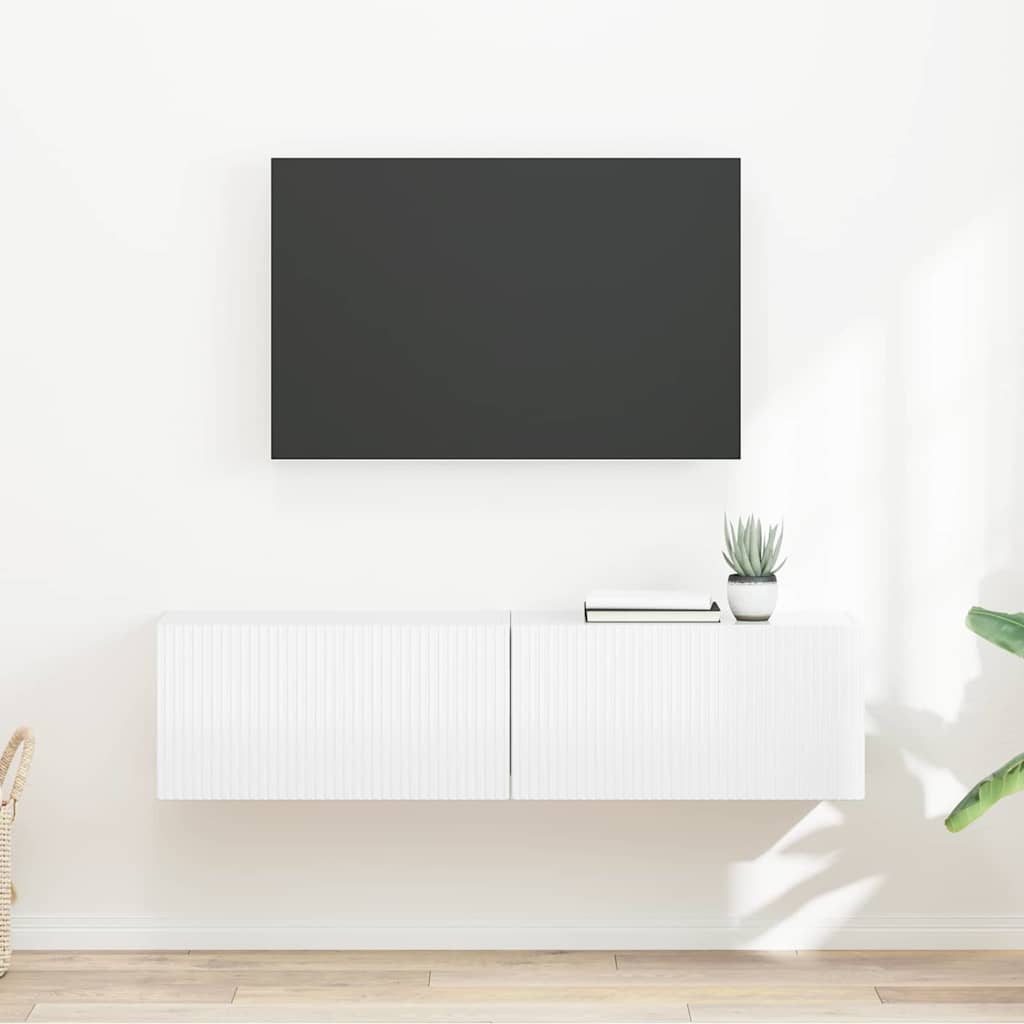 Meuble TV mural 2 pcs Blanc Brillant 60 x 31 x 29,5 cm - XIOS