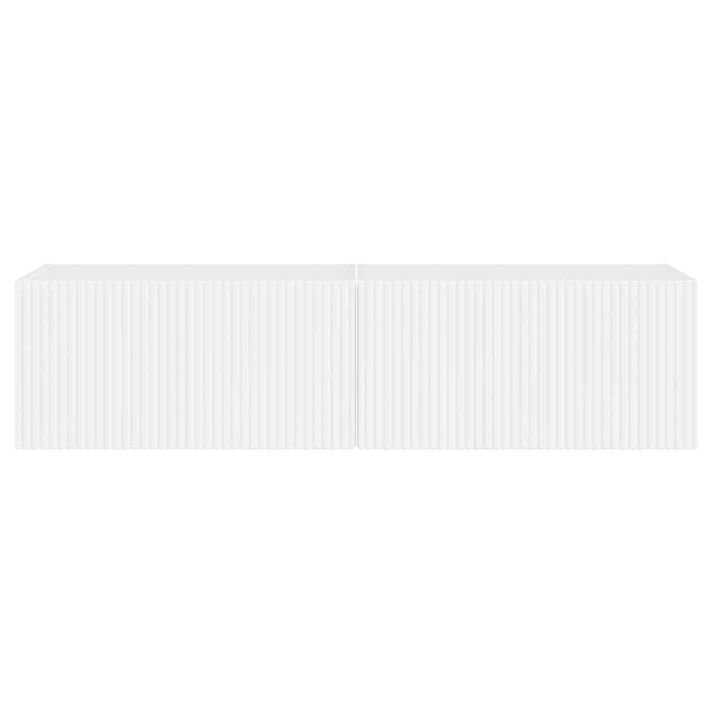 Meuble TV mural 2 pcs Blanc Brillant 60 x 31 x 29,5 cm - XIOS