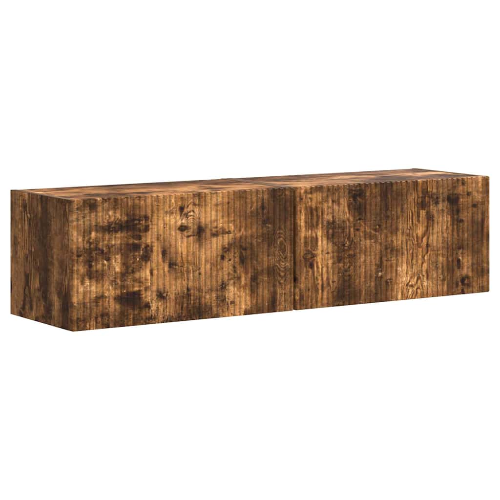 Meuble TV mural 2 pcs Chêne fumé 60 x 31 x 29,5 cm - XIOS