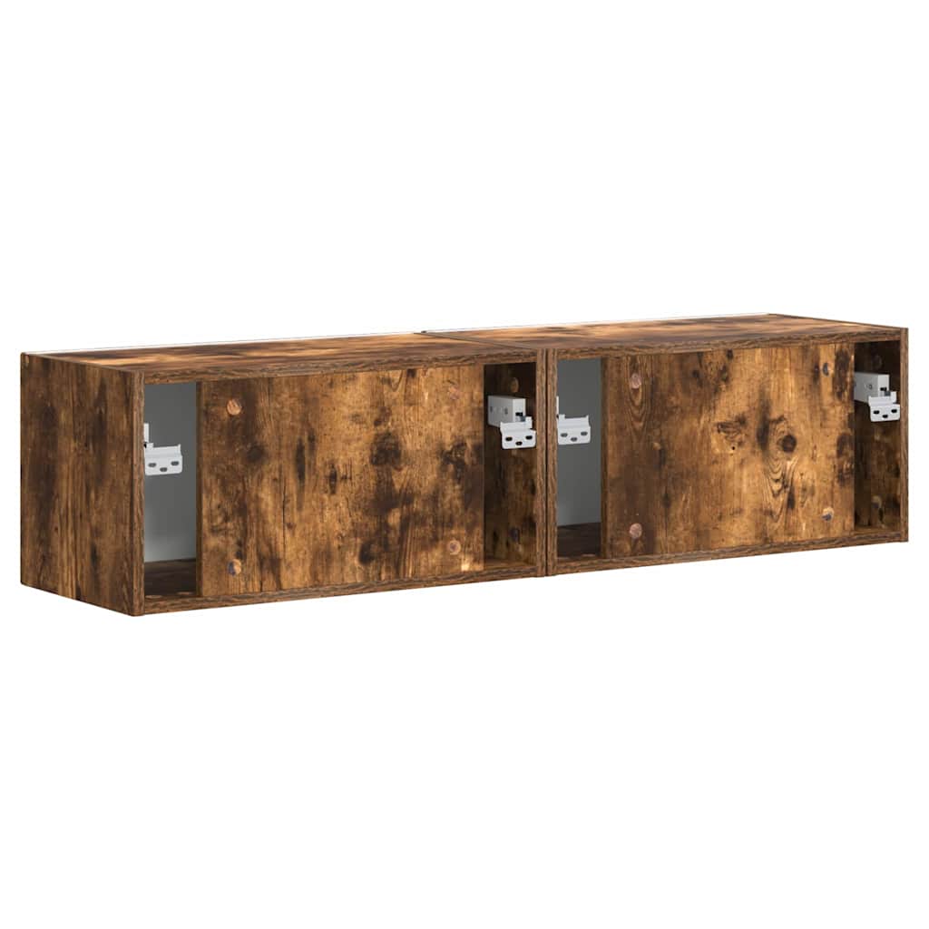 Meuble TV mural 2 pcs Chêne fumé 60 x 31 x 29,5 cm - XIOS